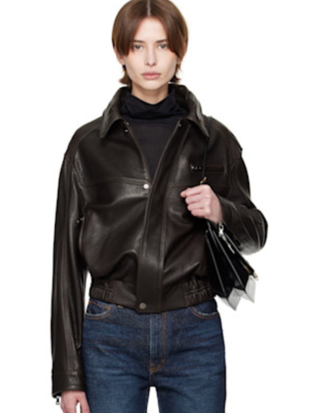 Nour Hammour Lamb Leather Biker Jacket Size 38 / Medium New